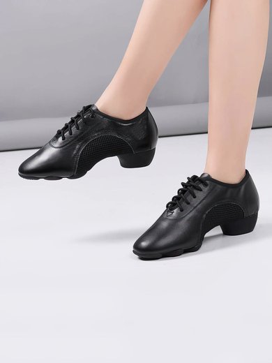 Women's Closed Toe Real Leather Flat Heel Dance Shoes #Milly03031221