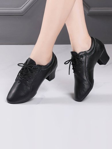 Women's Closed Toe Real Leather Flat Heel Dance Shoes #Milly03031223