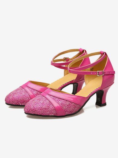Women's Closed Toe PVC Buckle Kitten Heel Dance Shoes #Milly03031234