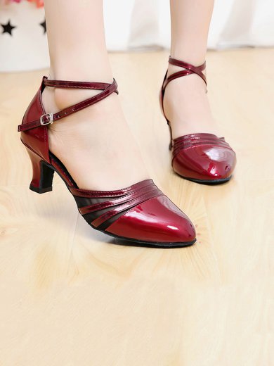 Women's Closed Toe PVC Sequin Kitten Heel Dance Shoes #Milly03031246