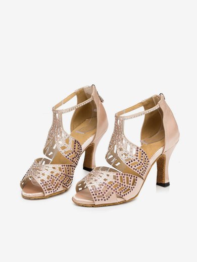 Women's Sandals Satin Crystal Kitten Heel Dance Shoes #Milly03031266