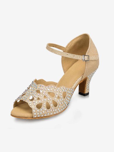 Women's Sandals Satin Crystal Kitten Heel Dance Shoes #Milly03031274