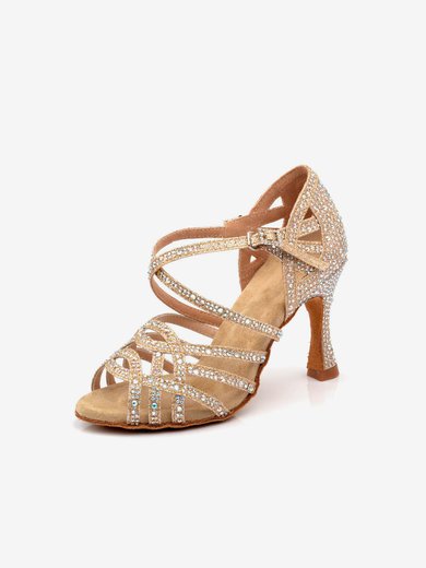 Women's Sandals Satin Crystal Kitten Heel Dance Shoes #Milly03031277