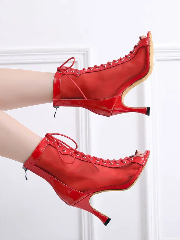 Women's Peep Toe Velvet Zipper Stiletto Heel Dance Shoes #Milly03031312