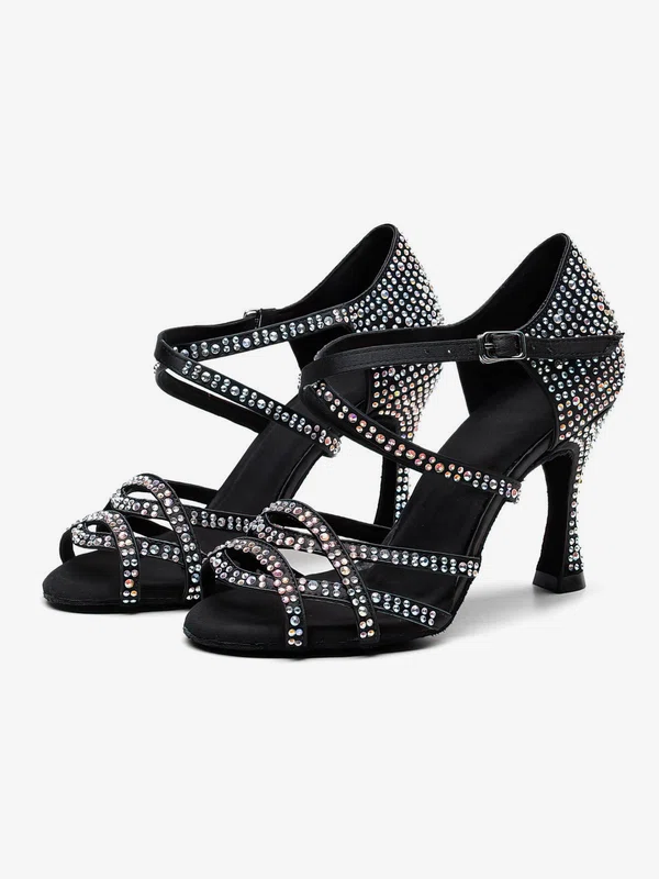 Women's Peep Toe PVC Crystal Stiletto Heel Dance Shoes #Milly03031339