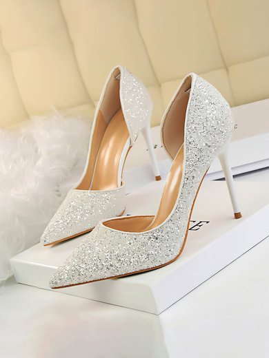 Women's Pumps Sparkling Glitter Stiletto Heel Wedding Shoes #Milly03031124