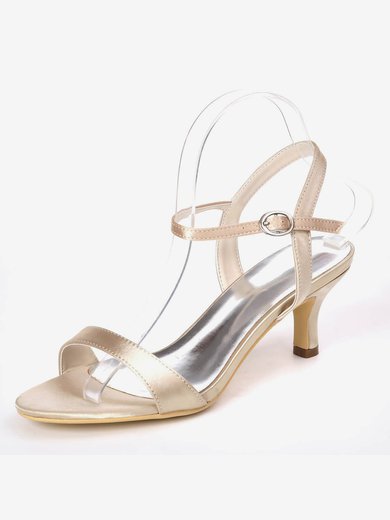 Women's Sandals Satin Buckle Kitten Heel Wedding Shoes #Milly03031138
