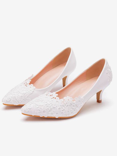 Women's Pumps PVC Flower Kitten Heel Wedding Shoes #Milly03031144