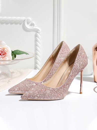 Women's Pumps Sparkling Glitter Stiletto Heel Wedding Shoes #Milly03031147