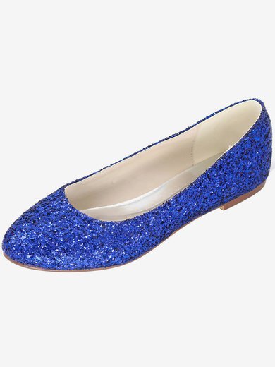 Women's Pumps Sparkling Glitter Flat Heel Wedding Shoes #Milly03031159