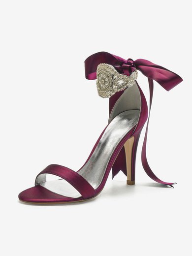 Women's Sandals Satin Bowknot Stiletto Heel Wedding Shoes #Milly03031164