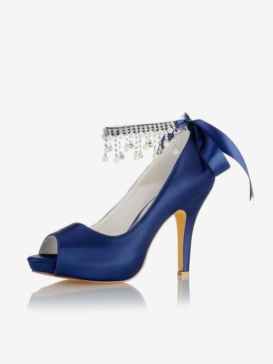 Women's Sandals Satin Crystal Stiletto Heel Wedding Shoes #Milly03031168