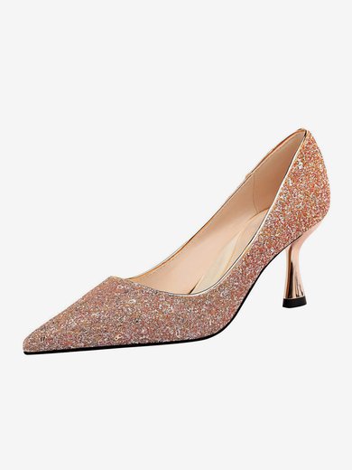 Women's Pumps PVC Sparkling Glitter Stiletto Heel Wedding Shoes #Milly03031183