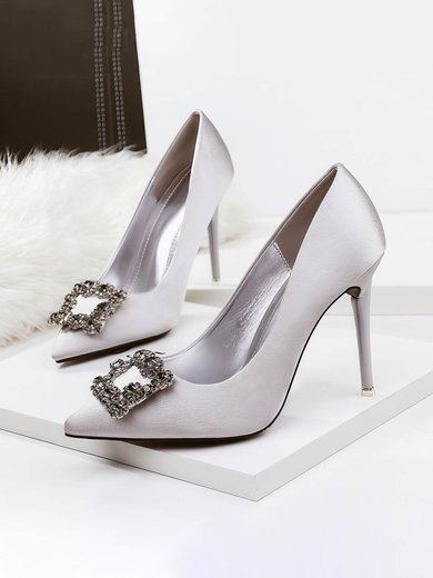 Women's Pumps PVC Crystal Stiletto Heel Wedding Shoes #Milly03031356