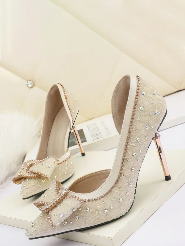 Women's Pumps PVC Bowknot Stiletto Heel Wedding Shoes #Milly03031358