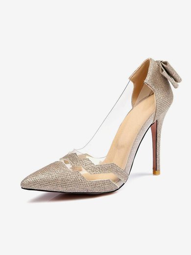 Women's Pumps Sparkling Glitter Bowknot Stiletto Heel Wedding Shoes #Milly03031368