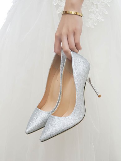 Women's Pumps Sparkling Glitter Crystal Stiletto Heel Wedding Shoes #Milly03031406