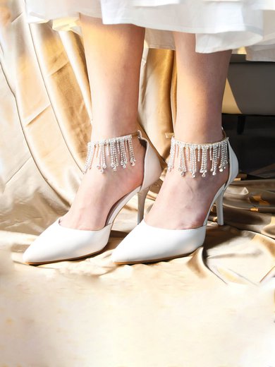 Women's Closed Toe PVC Buckle Stiletto Heel Wedding Shoes #Milly03031415