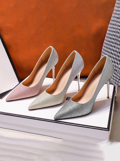 Women's Pumps PVC Sequin Stiletto Heel Wedding Shoes #Milly03031423