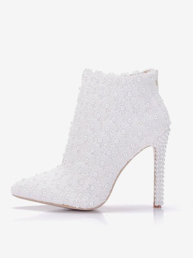 Women's Boots PVC Flower Stiletto Heel Wedding Shoes #Milly03031437