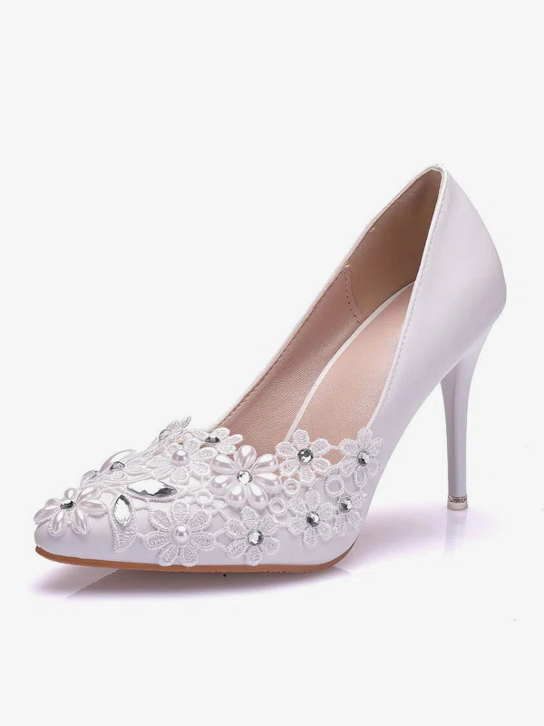 Women's Pumps PVC Flower Stiletto Heel Wedding Shoes #Milly03031445