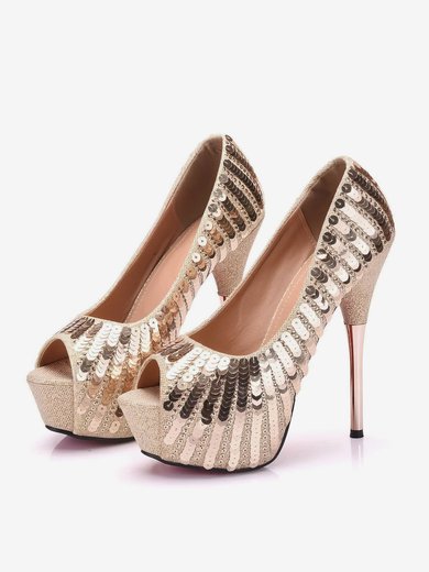 Women's Pumps PVC Sequin Stiletto Heel Wedding Shoes #Milly03031472