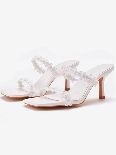 Women's Sandals PVC Flower Stiletto Heel Wedding Shoes #Milly03031478