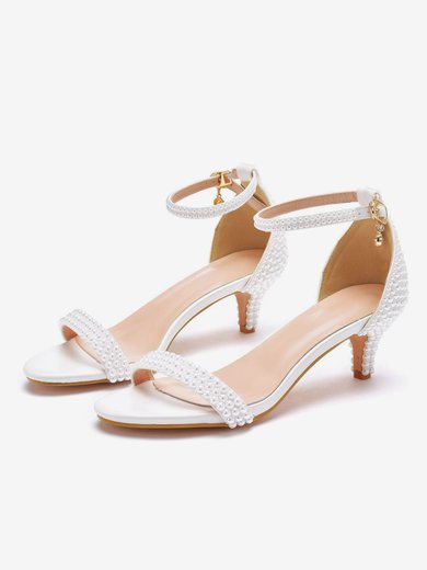 Women's Sandals PVC Buckle Kitten Heel Wedding Shoes #Milly03031480