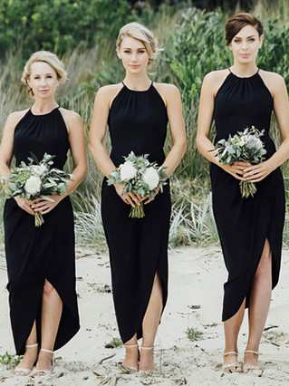 Short black deals bridesmaid dresses