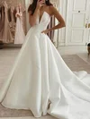 Ball Gown/Princess Straight Silk-like Satin Court Train Wedding Dresses #Milly00023977