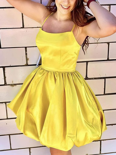A-line Square Neckline Silk-like Satin Short/Mini Short Prom Dresses #Milly020107251