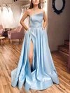 Ball Gown/Princess Floor-length Straight Satin Sashes / Ribbons Prom Dresses #Milly020107278