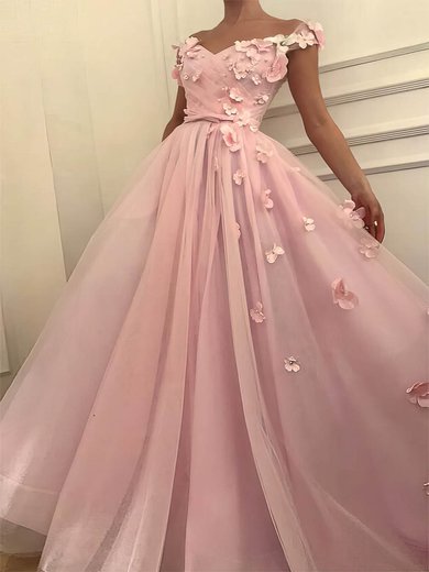 Ball Gown/Princess Floor-length Off-the-shoulder Organza Bow Prom Dresses #Milly020107464