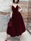 Elegant A-line Velvet V-neck Ruched Maxi Dress PT020107468