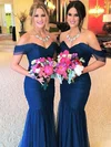 Trumpet/Mermaid Off-the-shoulder Tulle Sweep Train Ruffles Bridesmaid Dresses #Milly01014231
