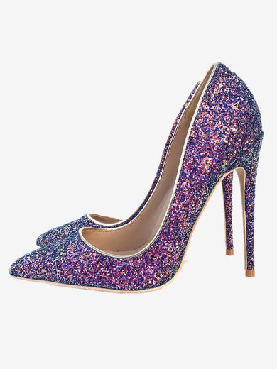 Women's Pumps Stiletto Heel PVC Sparkling Glitter Wedding Shoes #Milly03031022
