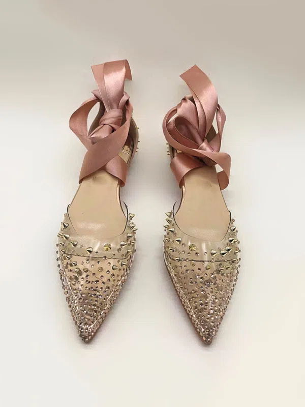 Women's Flats Flat Heel PVC Beading Wedding Shoes #Milly03031037