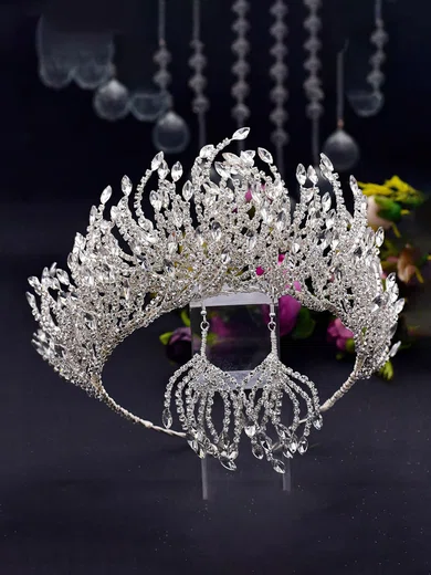 Tiaras Alloy Silver Headpieces #Milly03020341