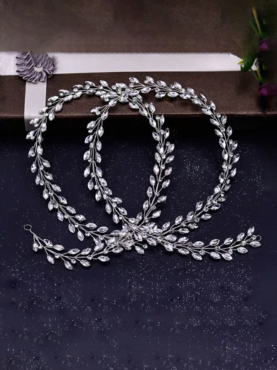 Headbands Rhinestone Silver Headpieces #Milly03020393