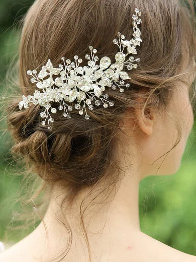 Combs & Barrettes Rhinestone Silver Headpieces #Milly03020402