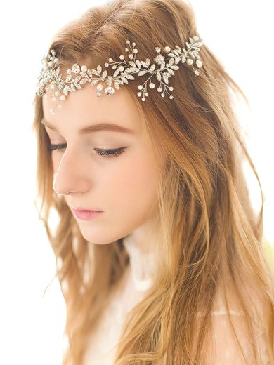 Headbands Imitation Pearls Silver Headpieces #Milly03020408