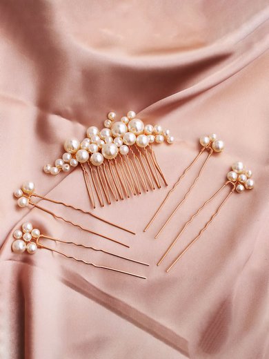 Hairpins Imitation Pearls Gold Headpieces #Milly03020414