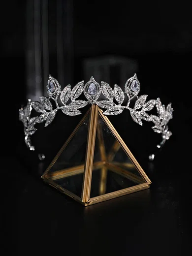 Tiaras Rhinestone Silver Headpieces #Milly03020420