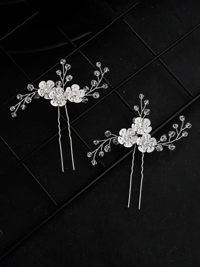 Hairpins Crystal Silver Headpieces #Milly03020421