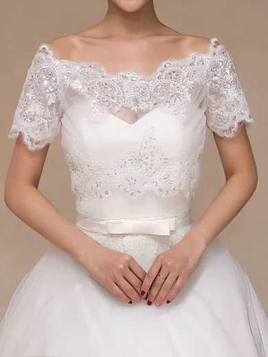 Shawl Tulle Short Sleeve Beading #Milly03040106