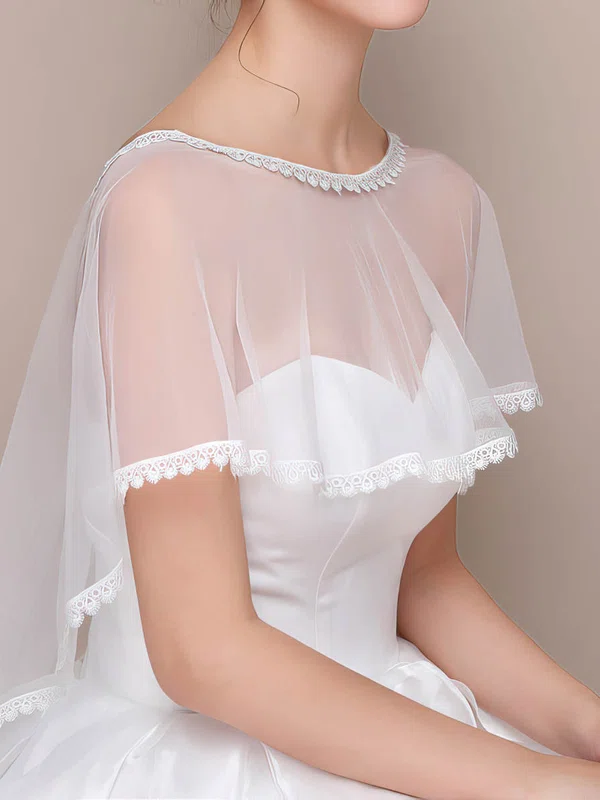 Shawl Tulle Short Sleeve Appliques Lace #Milly03040115