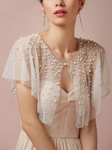 Shawl Tulle Sleeveless Beading #Milly03040122