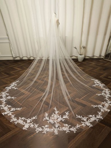 Chapel Bridal Veils One-tier Lace Applique Edge Applique Classic #Milly03010191
