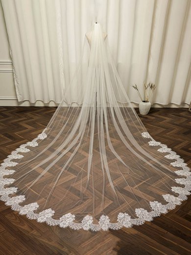 Chapel Bridal Veils One-tier Lace Applique Edge Applique Classic #Milly03010208