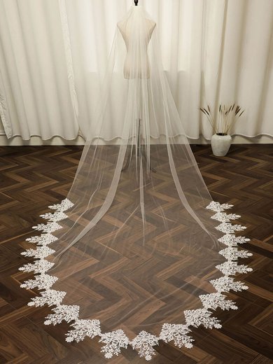 Chapel Bridal Veils One-tier Lace Applique Edge Applique Classic #Milly03010210